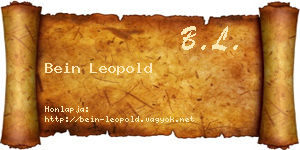 Bein Leopold névjegykártya